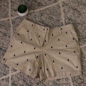 Embroidered Khaki Shorts